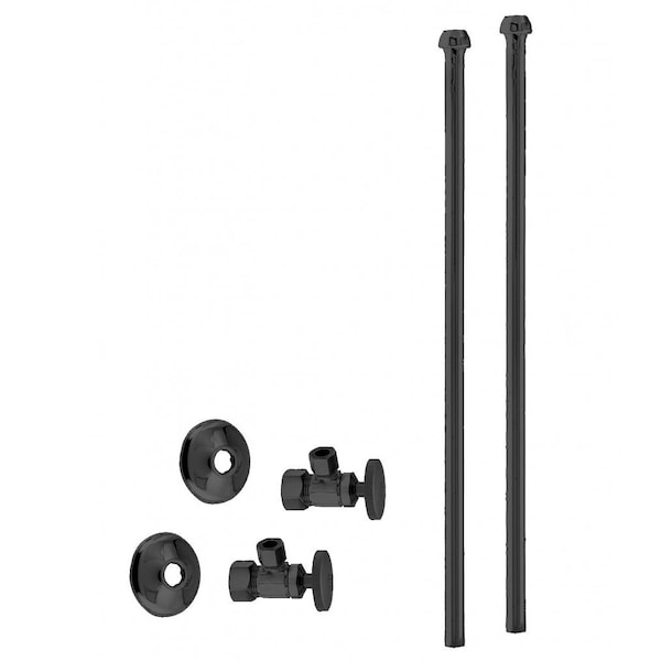 Westbrass Faucet Kit, 5/8" OD x 3/8" OD x 20" Bullnose in Powder coated Flat Black D105KBN-62 - main